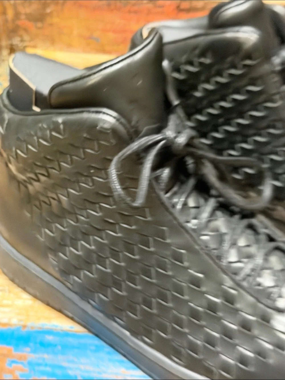 Jordan Black Woven High-Top Sneakers Size 10